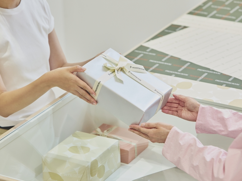 ラッピングサービスの様子
