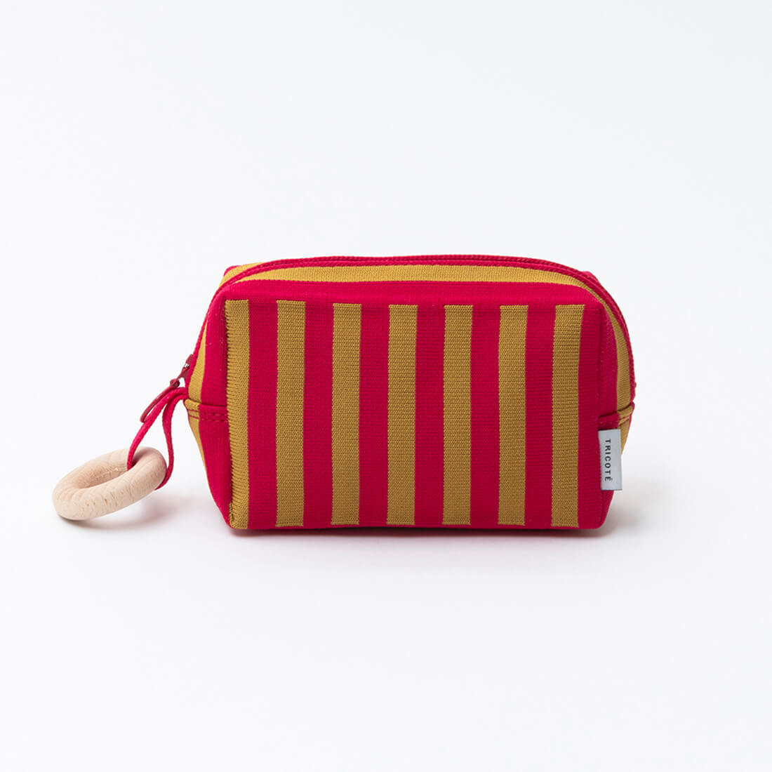 TRICOTE / ストライプ ニットポーチ（S） ピンク