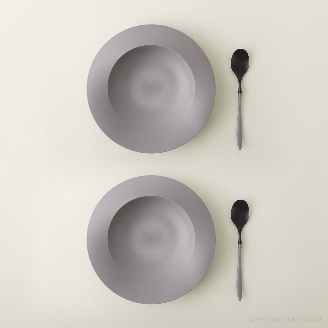 ARAS 【カレーセット】深皿スクープ ピンクグレー×2 カレースプーン×2