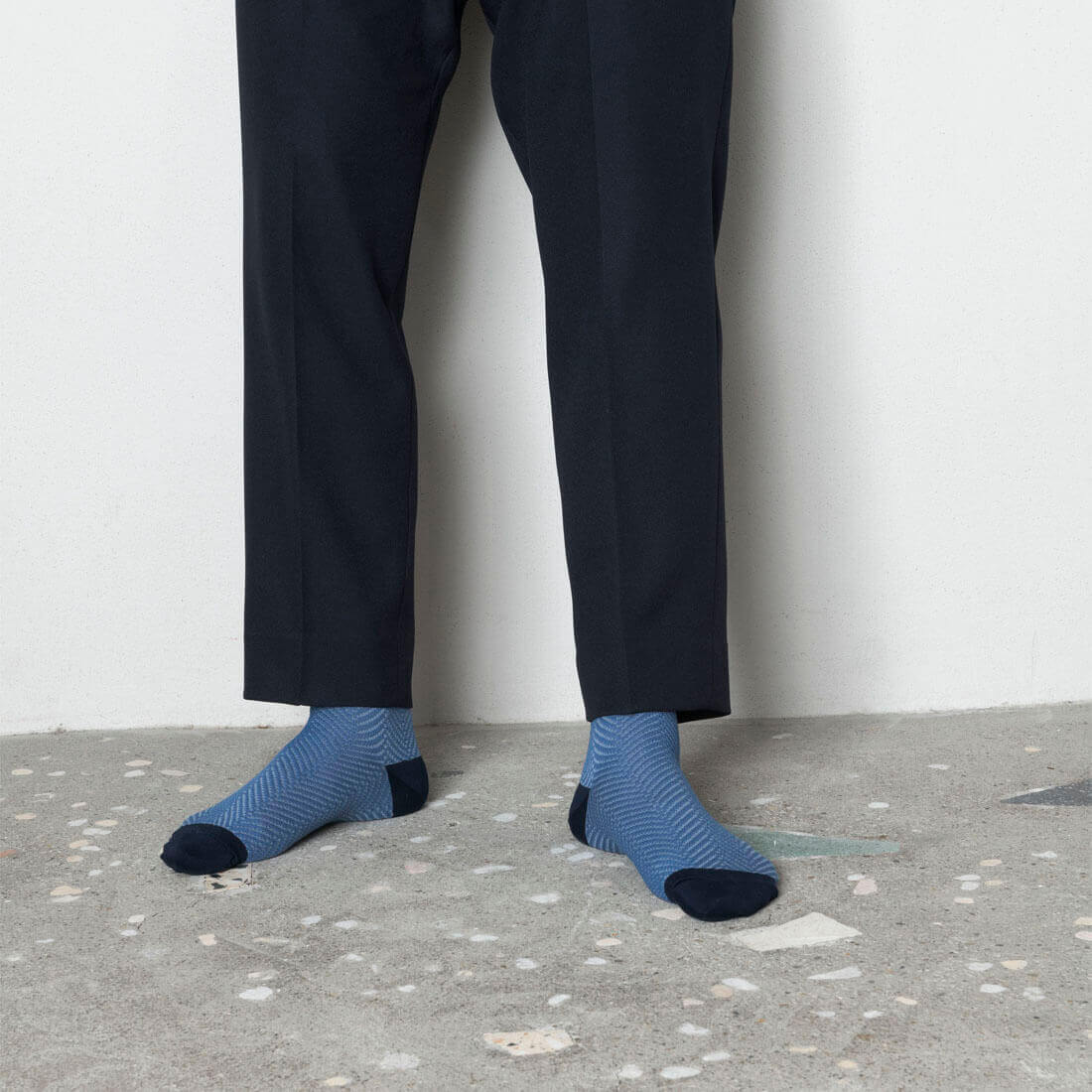 TRICOTE（トリコテ）ギフトボックス付HERRINGBONEBUMPYSOCKS【ブルー】