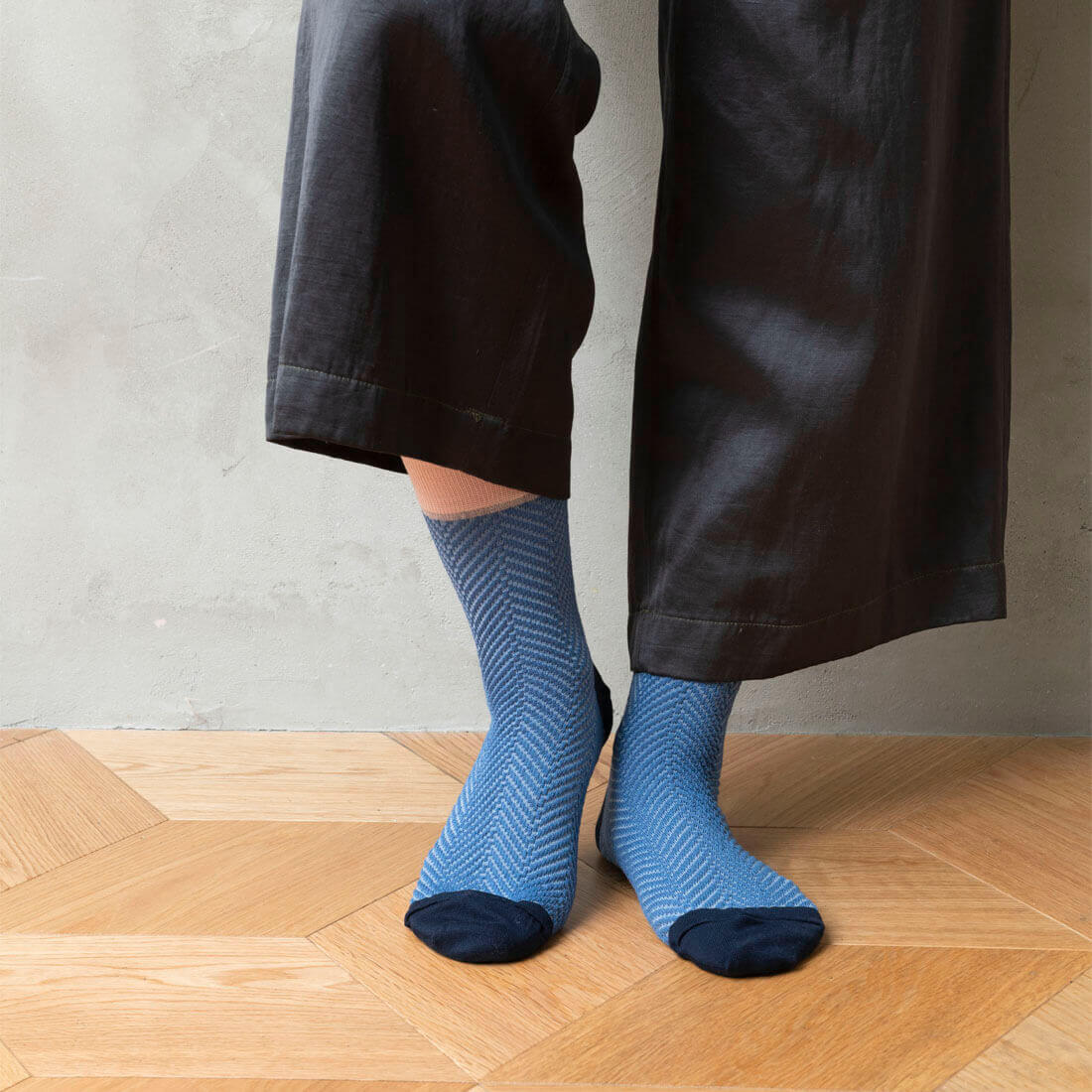 TRICOTE（トリコテ）ギフトボックス付HERRINGBONEBUMPYSOCKS【ブルー】