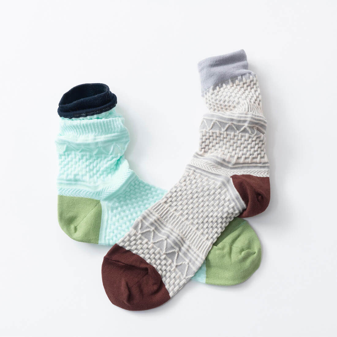 TRICOTE（トリコテ）ギフトボックス付BUMPYNORDICSOCKS【ブルー＋アイボリー】