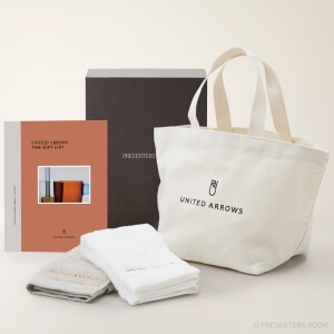UNITED ARROWS THE GIFT LIST ＜TP＞＋トートバッグ・ゲストタオル（ホワイト・ワームグレー）セット