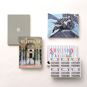 ＜風呂敷包み＞ uluao(ウルアオ) カタログギフト ＜Yvette(イヴェット)＞+資生堂パーラー カスタードプリンセット