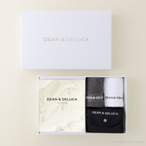 DEAN & DELUCA ギフトカタログ(ブックタイプ) ＜IVORY-BC(アイボリー-BC)＞+ハンドタオル・ショッピングバッグ（ブラック）セット