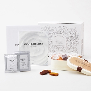 DEAN & DELUCA 引出物宅配便セット（プティフィナンシェ & ドリップコーヒー）※メインのカタログギフトはDEAN & DELUCAカタログのお好きなコースをお選びください。【10セット以上でご注文ください】