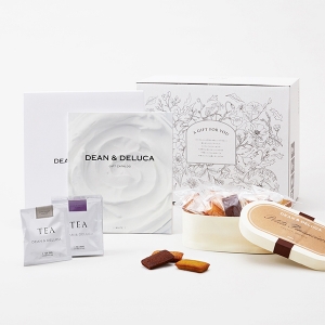 DEAN & DELUCA 引出物宅配便セット（プティフィナンシェ & ティーセレクション）※メインのカタログギフトはDEAN & DELUCAカタログのお好きなコースをお選びください。【10セット以上でご注文ください】
