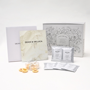DEAN & DELUCA 引出物宅配便セット（ハートジャムサンドクッキー & ドリップコーヒー ハウスブレンド）※メインのカタログギフトはDEAN & DELUCAカタログのお好きなコースをお選びください。【10セット以上でご注文ください】