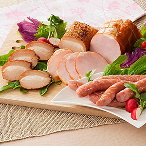 三重伊賀上野の里つるし焼豚とロースハムとウインナー詰合せ（短冊のしのみ対応）