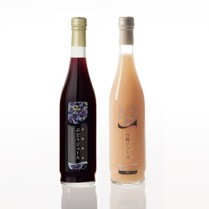 長野県産果実100％ストレートジュース2本セット(ぶどう・白桃)