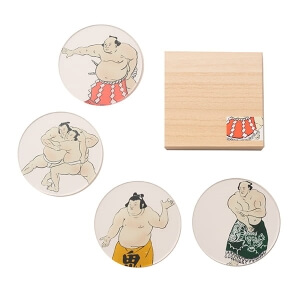 toumei / 関取 coaster 木箱入り4枚セット