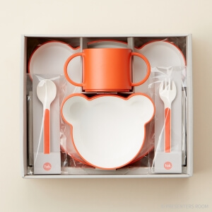 くま　オレンジ　カトラリーセット tak キッズディッシュ ギフトボックス カトラリー ベア（オレンジ）の