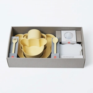 tak / ビオ キッズディッシュ ギフトボックス カトラリー ベア ビッグ（イエロー）