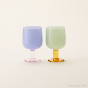 amabro / TWO TONE WINE GLASS ペア(Blue×Pink / Green×Amber)