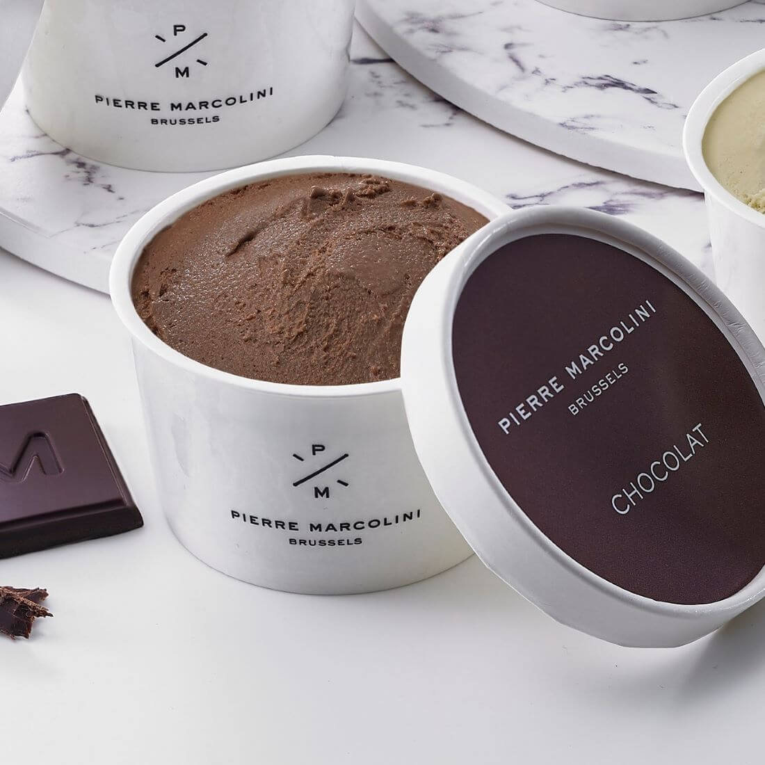 PIERRE MARCOLINI / グラス （ショコラ&ヴァニーユ) 2種x3個入り