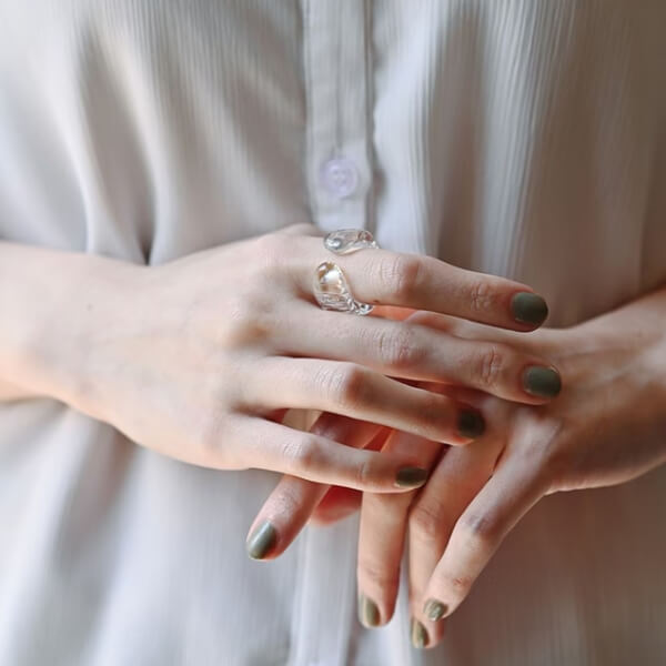 HARIO Lampwork Factory / ガラスのリング アイシクル