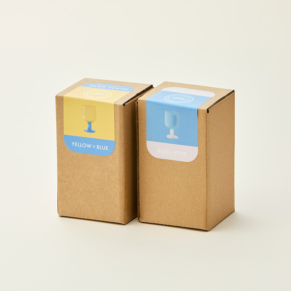 amabro / TWO TONE WINE GLASS ペア(Yellow×Blue / Blue×Pink)