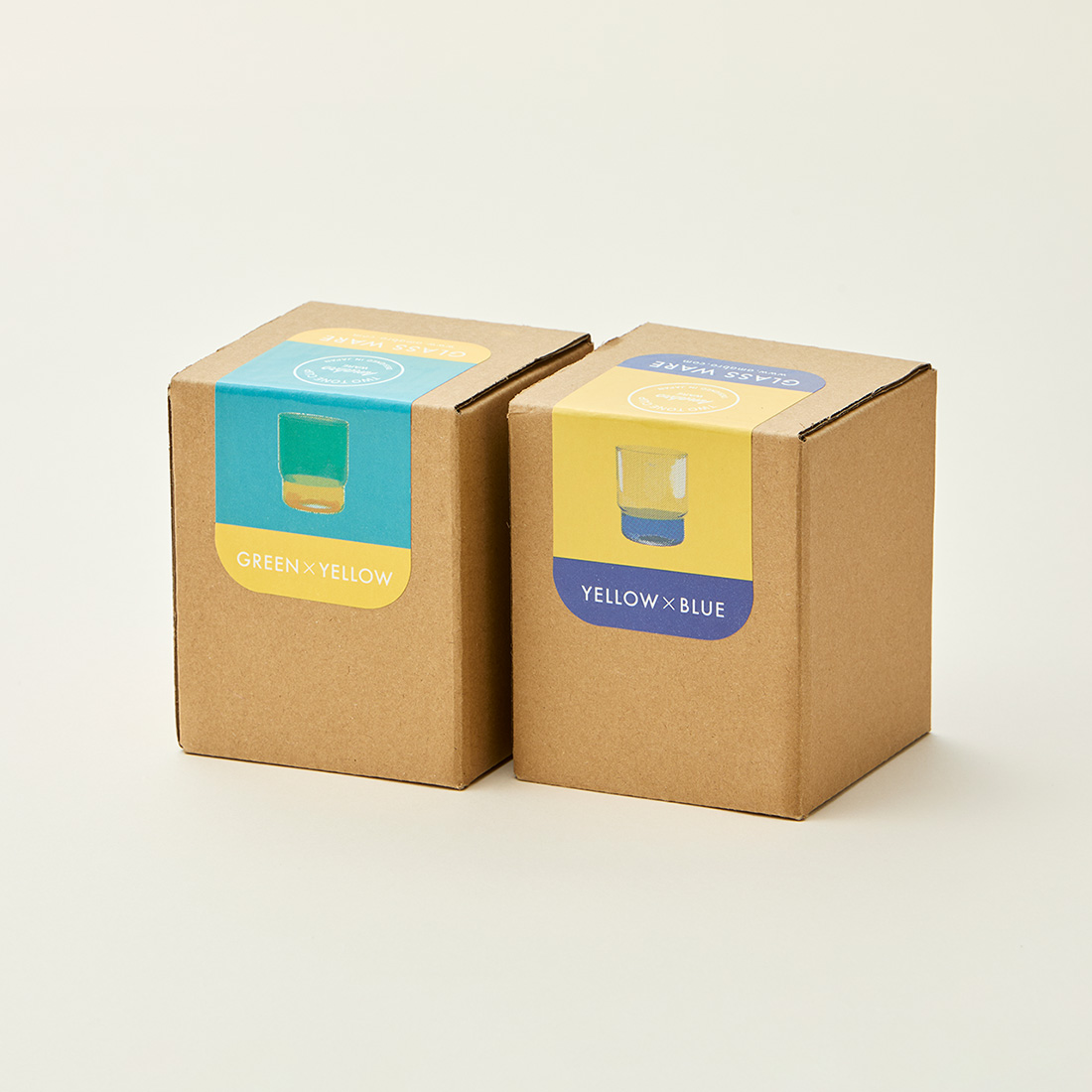 amabro / TWO TONE STACKING CUP ペア(Green×Yellow / Yellow×Blue)