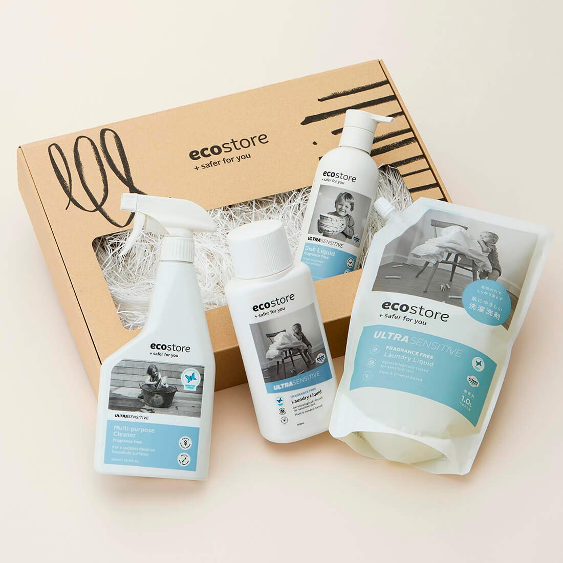 eco store / ランドリーリキッド＆リフィル（無香料）×ディッシュウォッシュ（無香料）×マルチクリーナ―(無香料)