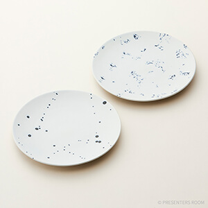 【ポイント2倍】作山窯 / フルム プレートペア（スノー＆レイン）