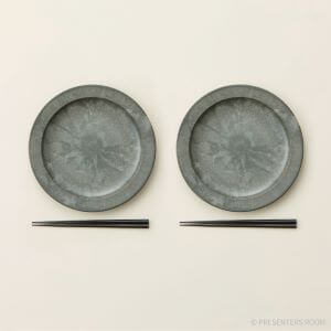 ARAS / 【和食セット】ヒートコレクション丸皿 大（カーキ）×2 箸×2