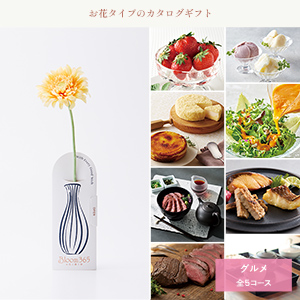 Bloom365 / ガーベラ（イエロー）+選べるギフト BEST GOURMET(ベストグルメ)