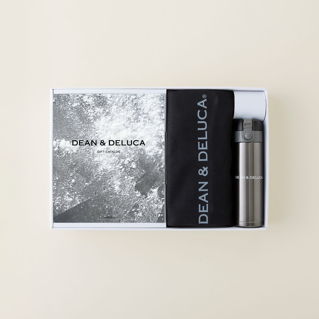 DEAN & DELUCA ギフトカタログ(ブックタイプ)＜CHARCOAL-BC(チャコール-BC)＞+トートバッグ（ブラック）・マグボトルセット