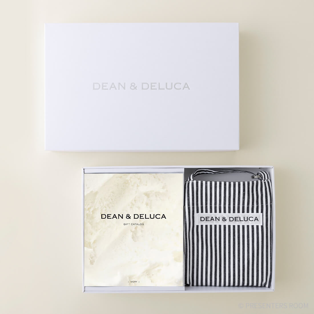 DEAN & DELUCA ギフトカタログ(ブックタイプ)＜IVORY-BC(アイボリー-BC)＞+エプロンセット(ストライプ)
