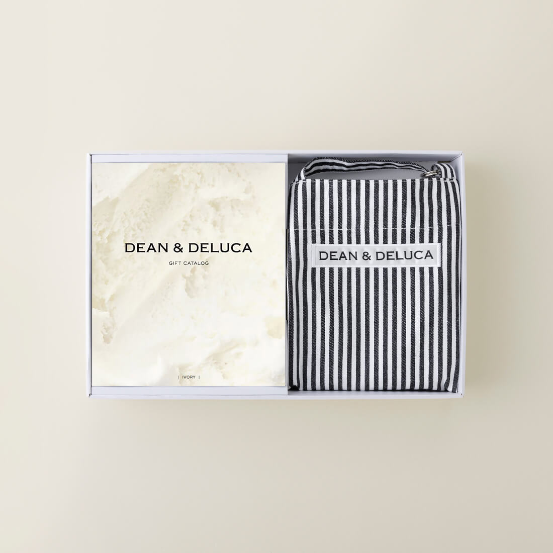 DEAN & DELUCA ギフトカタログ(ブックタイプ)＜IVORY-BC(アイボリー-BC)＞+エプロンセット(ストライプ)