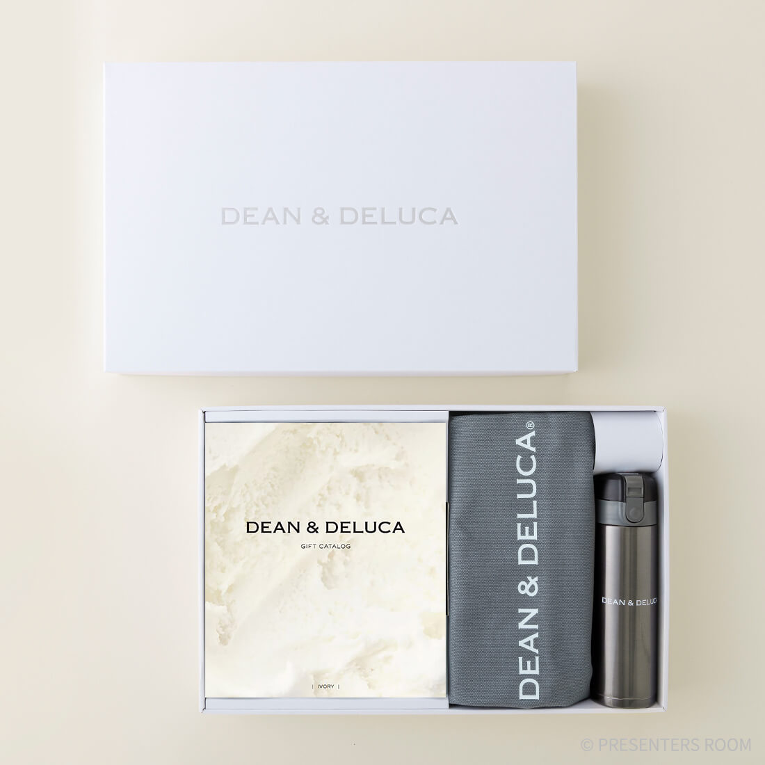 DEAN & DELUCA ギフトカタログ(ブックタイプ)＜IVORY-BC(アイボリー-BC)＞+トートバッグ（グレー）・マグボトルセット