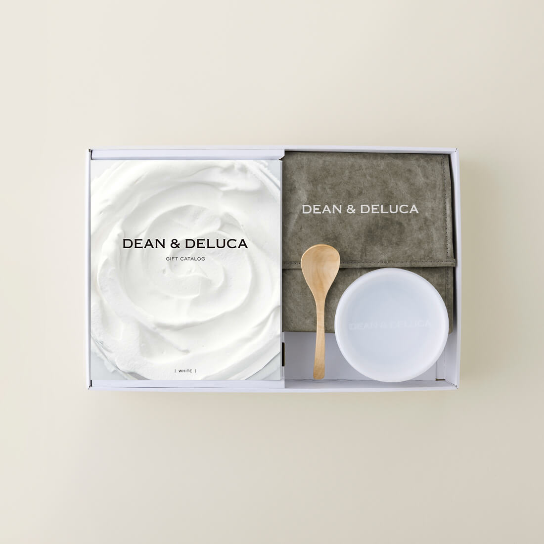 DEAN & DELUCA ギフトカタログ(ブックタイプ)＜WHITE-BC(ホワイト-BC＞+ランチバッグセット（チャコール）