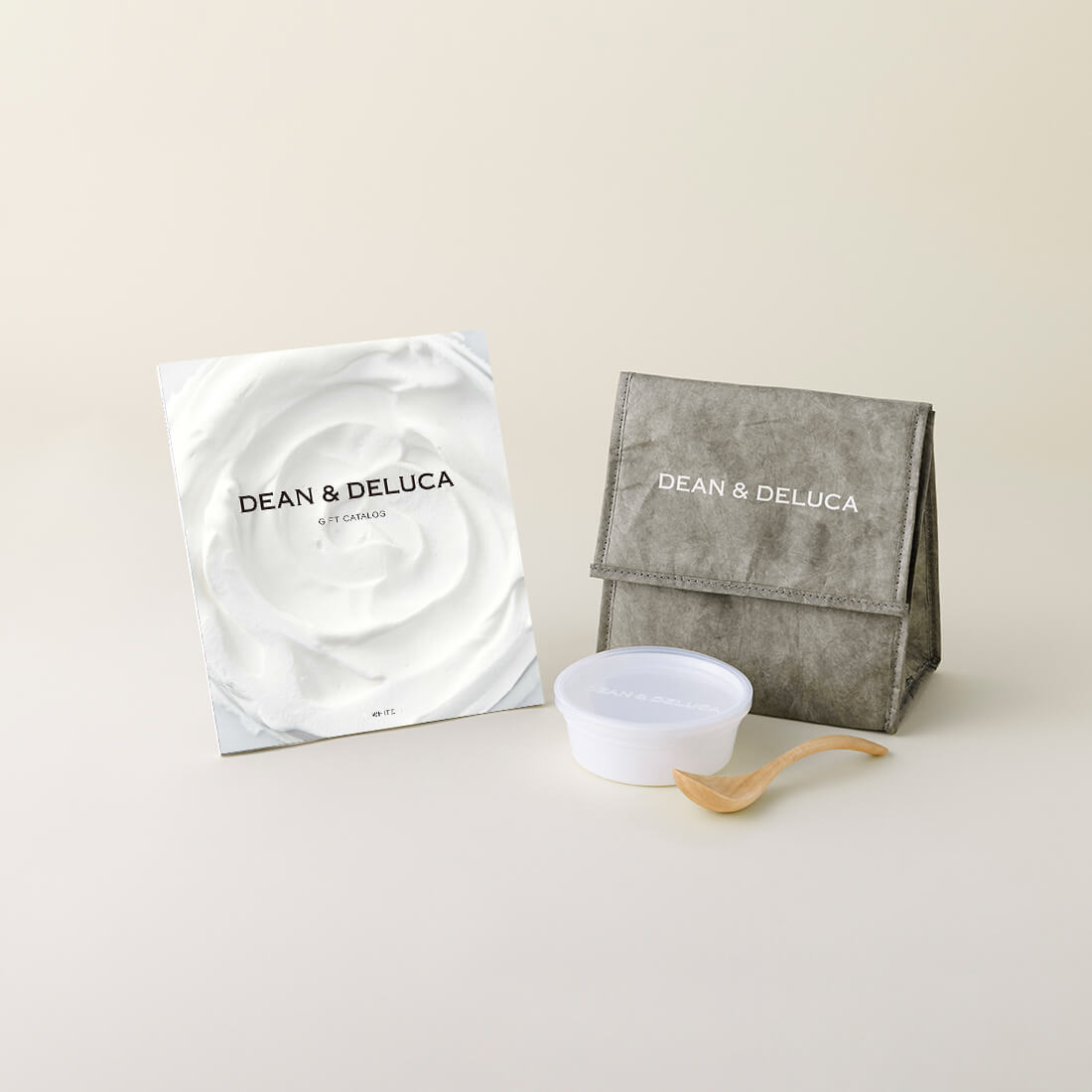 DEAN & DELUCA ギフトカタログ(ブックタイプ)＜WHITE-BC(ホワイト-BC＞+ランチバッグセット（チャコール）