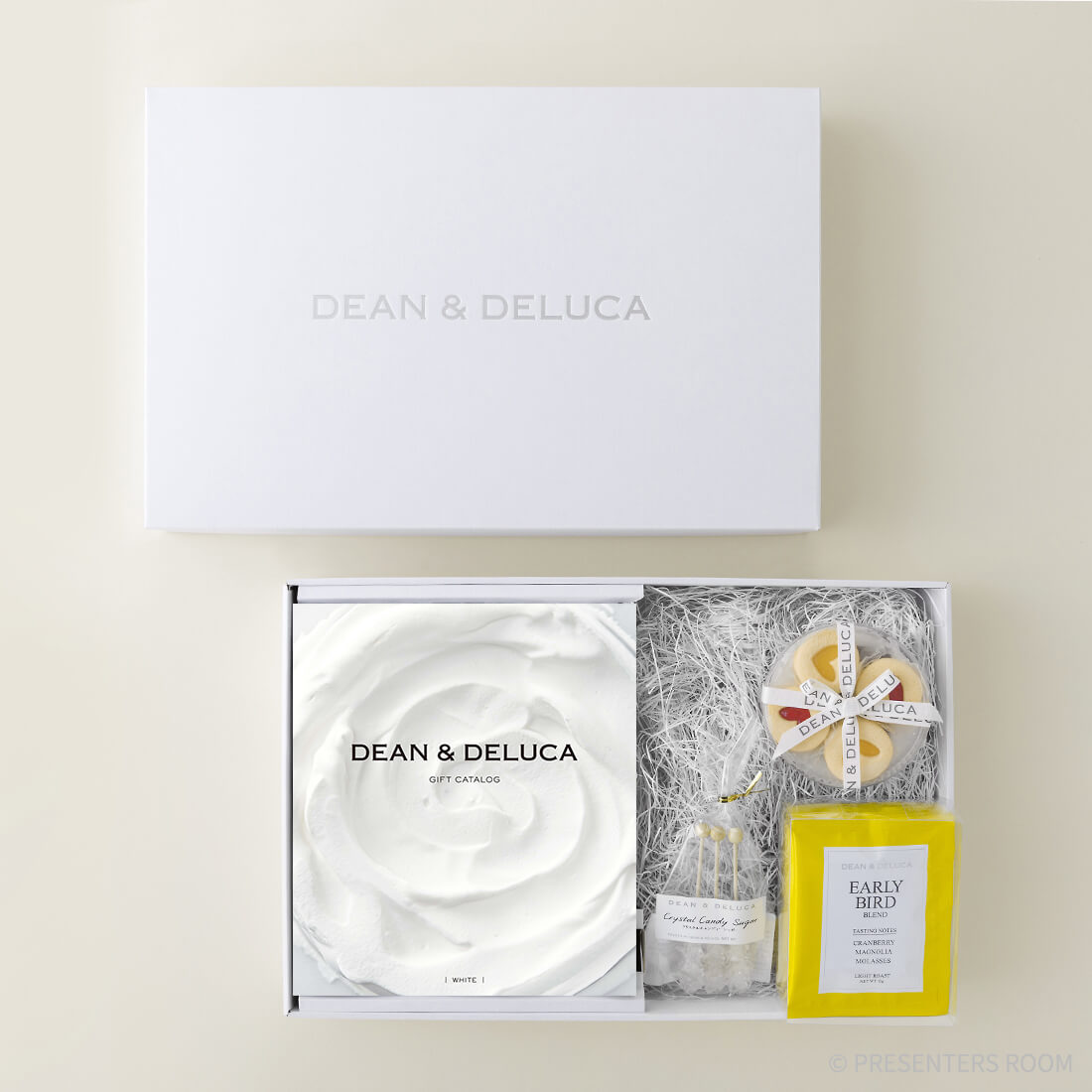 DEAN&DELUCAギフトカタログ(ブックタイプ)＜WHITE-BC(ホワイト-BC)＞+ハートジャムサンドクッキー＆コーヒーセットE