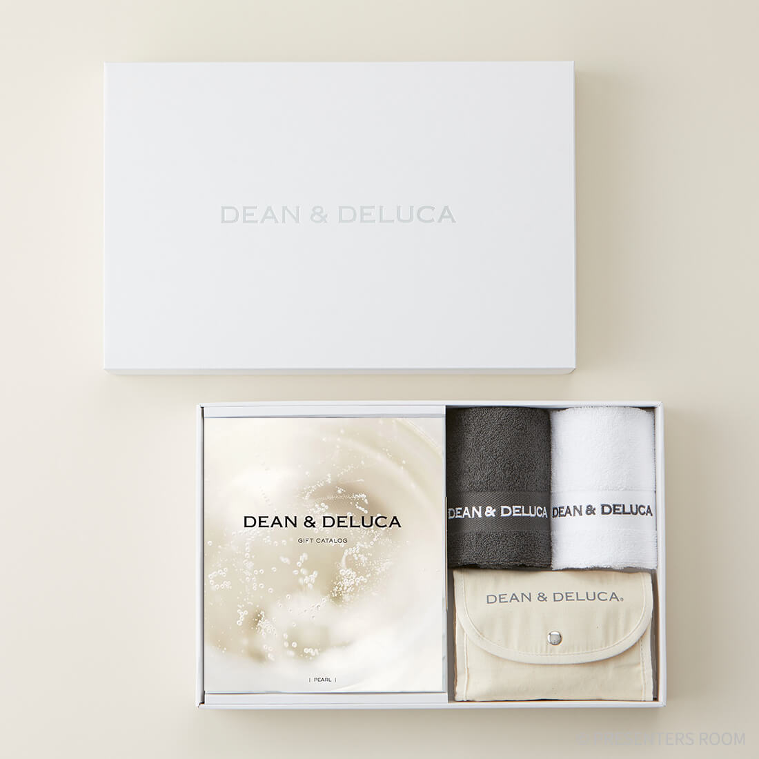 DEAN & DELUCA ギフトカタログ(ブックタイプ) ＜PEARL-BC(パール-BC)＞ + ハンドタオル・ショッピングバッグ（ナチュラル）セット