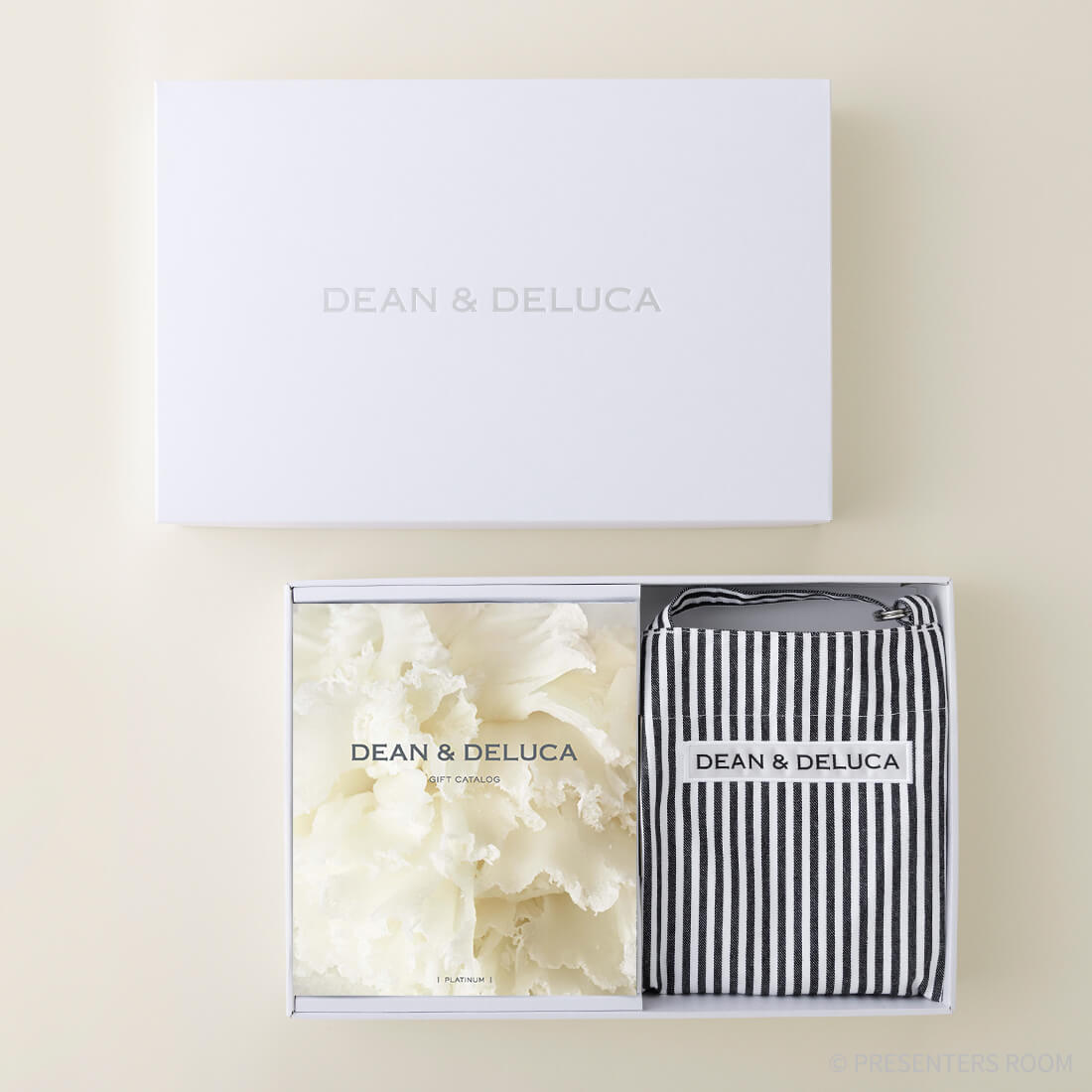 DEAN & DELUCA ギフトカタログ(ブックタイプ)＜PLATINUM-BC(プラチナ-BC)＞+エプロンセット(ストライプ)