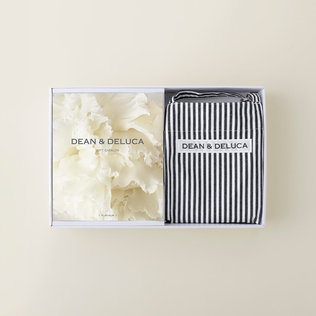 DEAN & DELUCA ギフトカタログ(ブックタイプ)＜PLATINUM-BC(プラチナ-BC)＞+エプロンセット(ストライプ)
