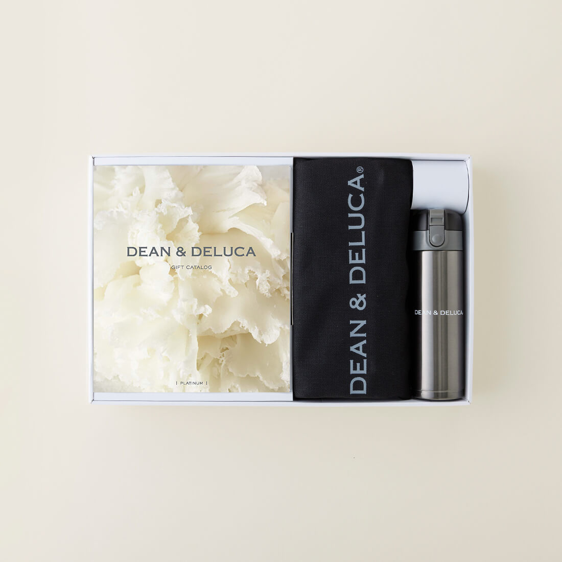 DEAN & DELUCA ギフトカタログ(ブックタイプ)＜PLATINUM-BC(プラチナ-BC)＞+トートバッグ（ブラック）・マグボトルセット