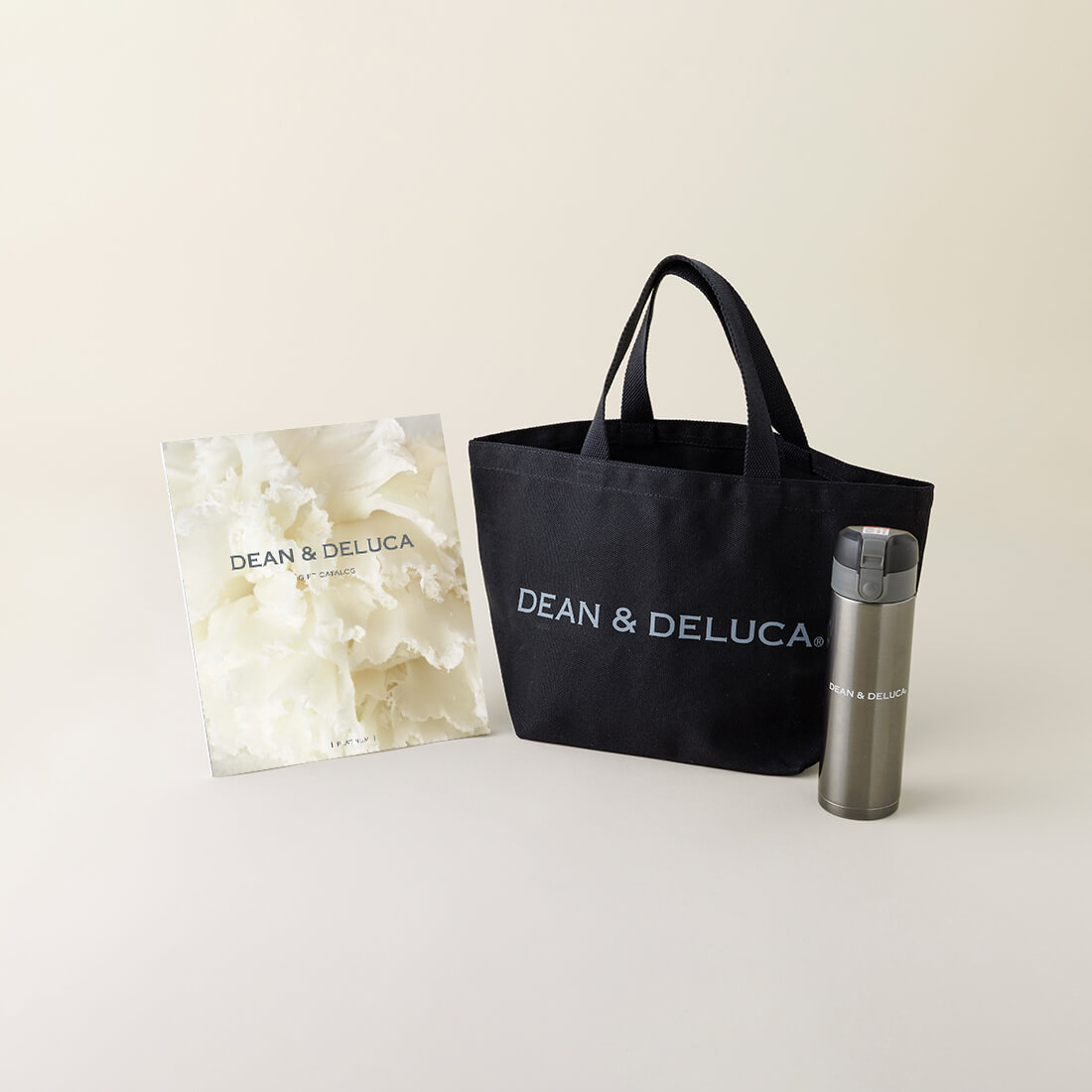 DEAN & DELUCA ギフトカタログ(ブックタイプ)＜PLATINUM-BC(プラチナ-BC)＞+トートバッグ（ブラック）・マグボトルセット