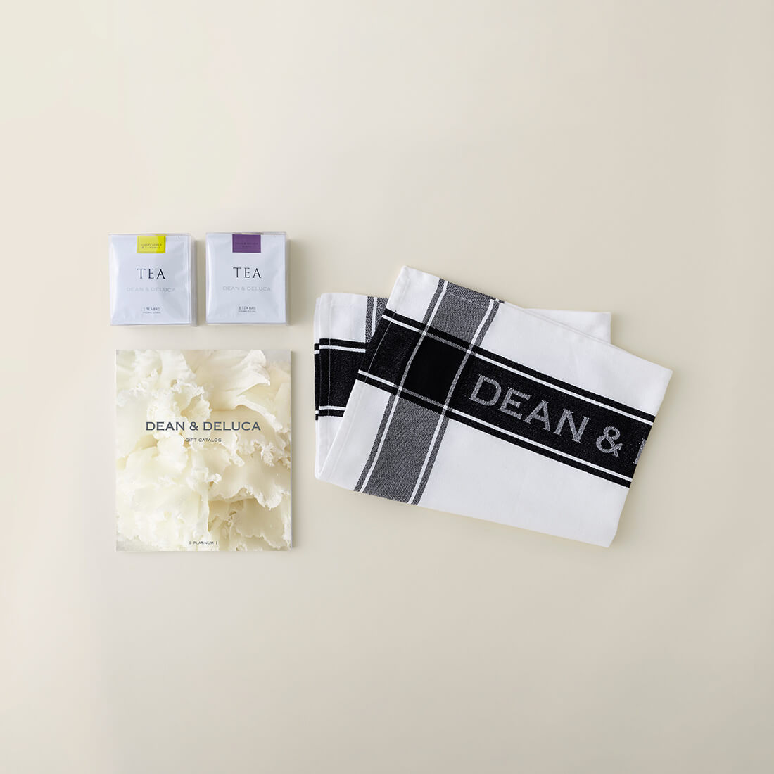 DEAN & DELUCA ギフトカタログ(ブックタイプ) ＜PLATINUM-BC(プラチナ-BC)＞+ハンドタオル・ショッピングバッグ（ブラック）セット