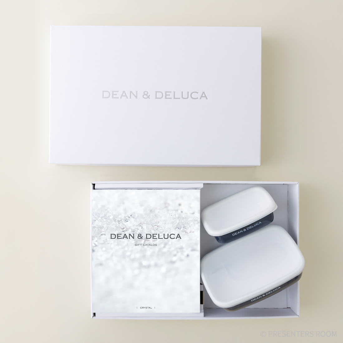 DEAN & DELUCA ギフトカタログ(ブックタイプ)＜CRYSTAL-BC(クリスタル-BC)＞+ホーローコンテナー(チャコールグレー)S・Mセット