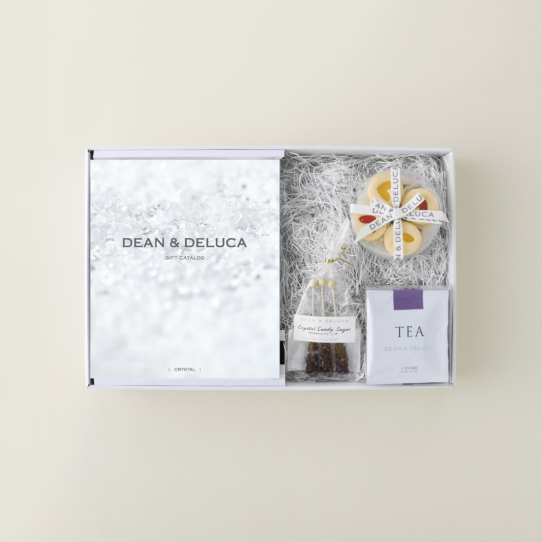 DEAN&DELUCAギフトカタログ(ブックタイプ)＜CRYSTAL-BC(クリスタル-BC)＞+ハートジャムサンドクッキー＆ティーセットC