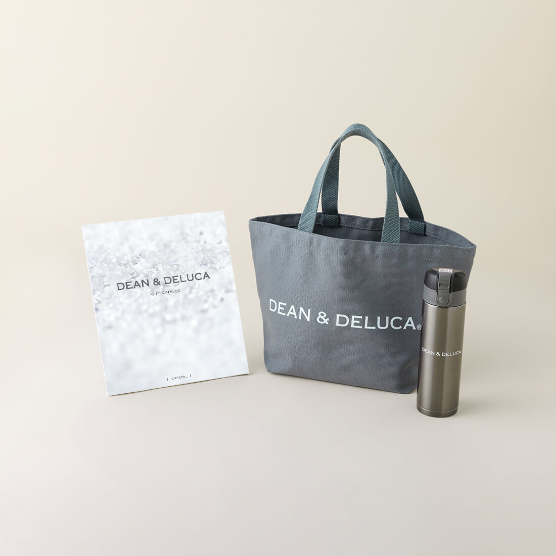 DEAN & DELUCA ギフトカタログ(ブックタイプ)＜CRYSTAL-BC(クリスタル-BC)＞+トートバッグ（グレー）・マグボトルセット