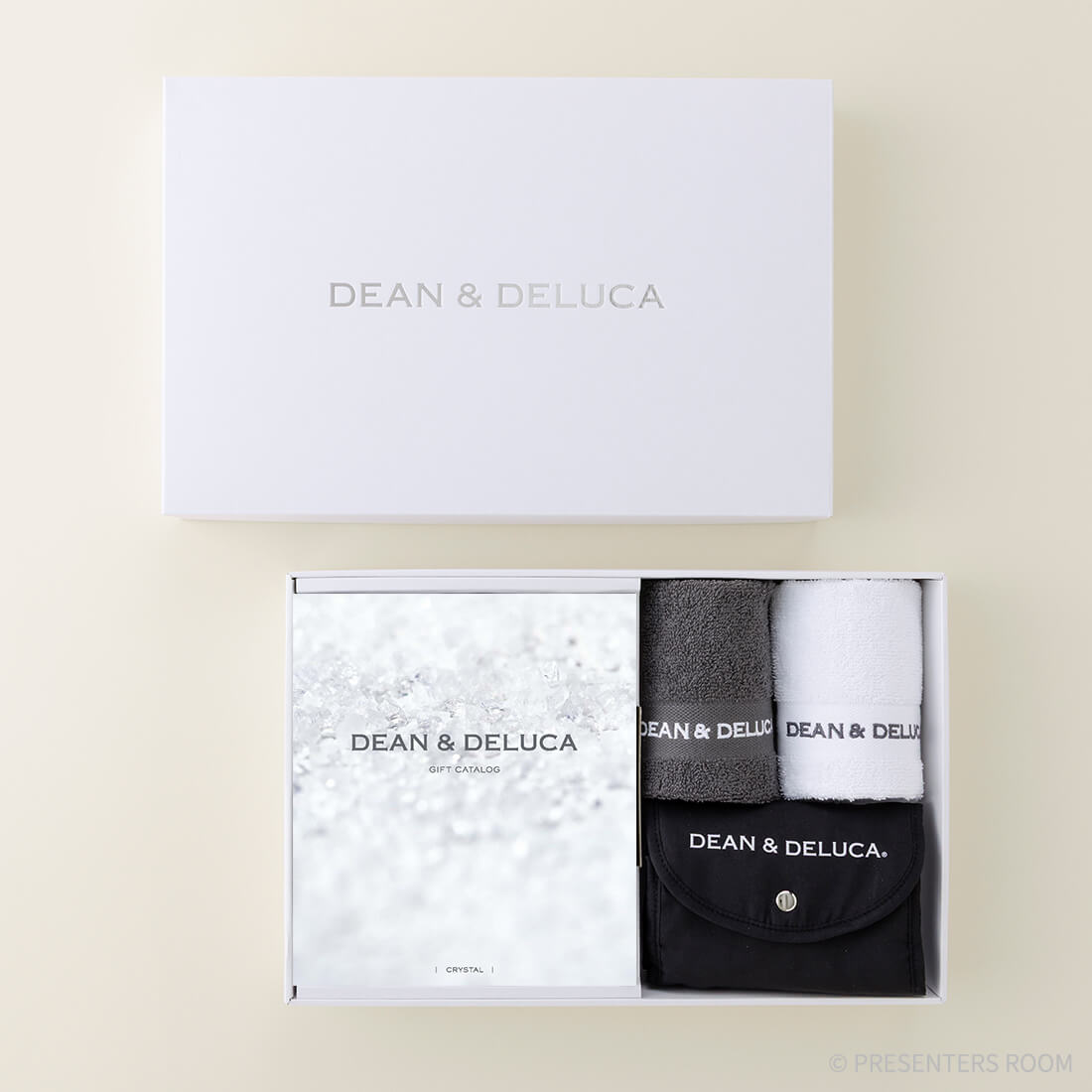 DEAN & DELUCA ギフトカタログ(ブックタイプ)＜CRYSTAL-BC(クリスタル-BC)＞+ハンドタオル・ショッピングバッグ（ブラック）セット