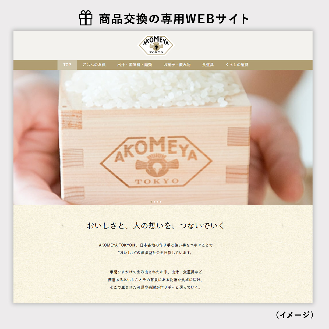 AKOMEYA TOKYO ギフトカタログ 商品申し込みWEBサイト