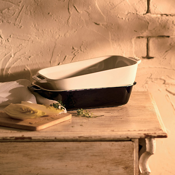 STAUB（ストウブ） / レクタンギュラーディッシュ ホワイト（27cm）