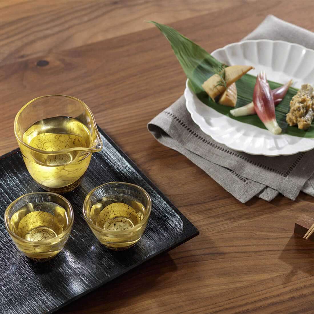 箔一  / 貫入 酒器セット