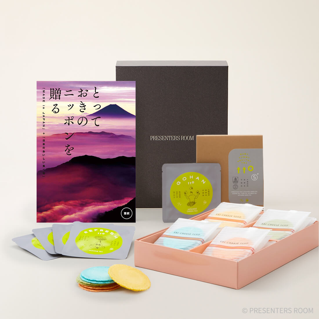 とっておきのニッポンを贈る ＜恵吹(えふう)＞+志ま秀 / クアトロえびチーズ 16袋入・t to 5 (5種ｾｯﾄ)