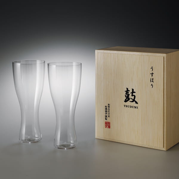 松徳硝子 / うすはり ビールグラス(ピルスナー)ペアセット[木箱入り]