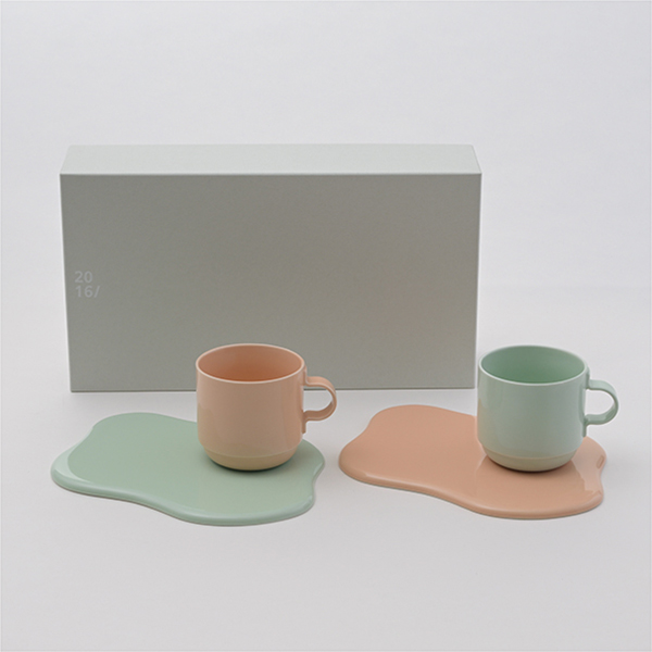 2016 arita / TAF DoubleSET Tray×Mug（Apricot×Pistachio）