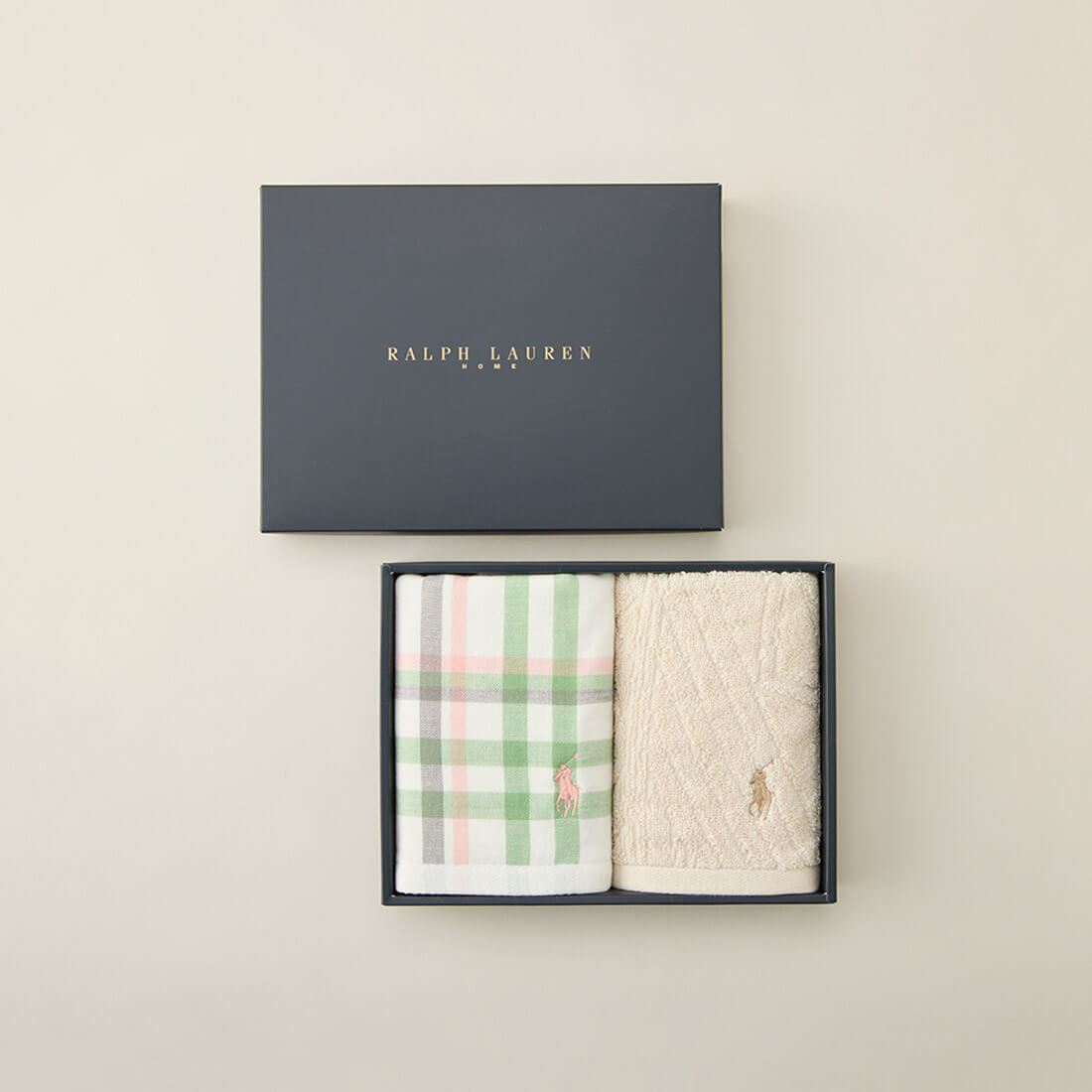 ラルフ ローレン ホーム / ESTELLA PLAID ウォッシュタオルギフトセット(SAGE)